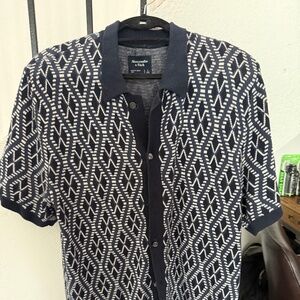Abercrombie & Fitch Mens Woven Polo Button Up Shirt - Size L
